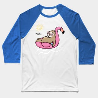 Chilling flamingo sloth beach 1 Baseball T-Shirt